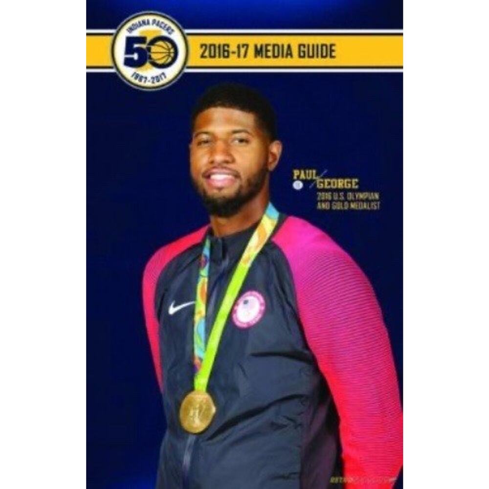 Indiana Pacers Official 2016-17 Media Guide Cover On 12x8in Metal Sign